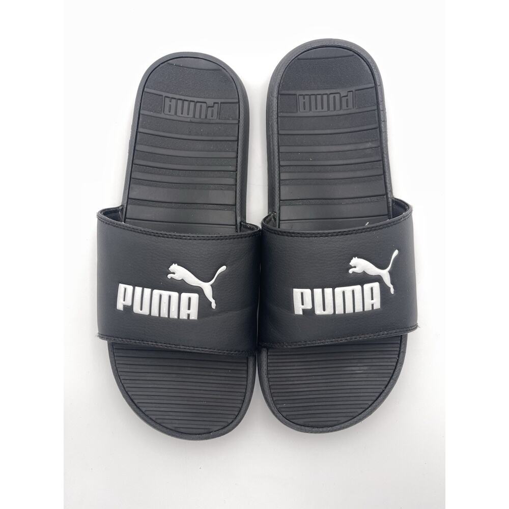 PUMA Cool Cat 2.0 Men’s Slides Sandals Black Slip On Comfort Shoes Size 11